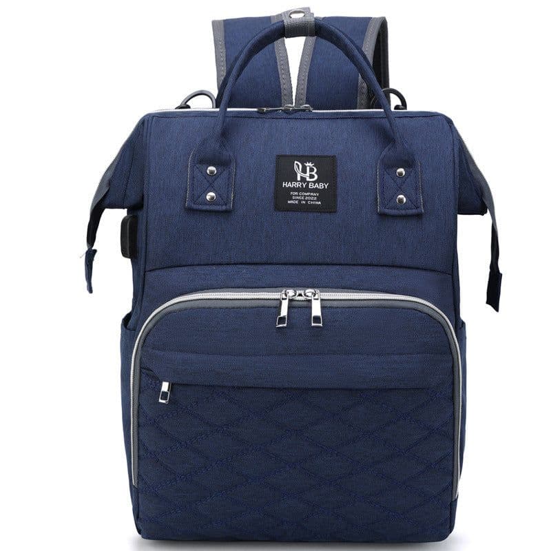image-Large Capacity Multifunctional Usb Rechargeable Oxford Cloth Lightweight Baby Diaper Bag