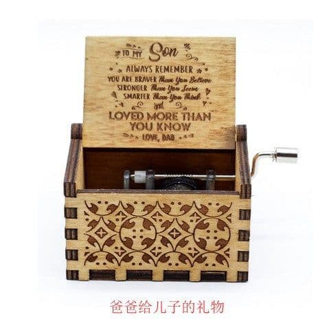 image-Creative Classical Music Box Wooden Handy Music Box Crafts DIY Carving Music Box Wooden Decoration