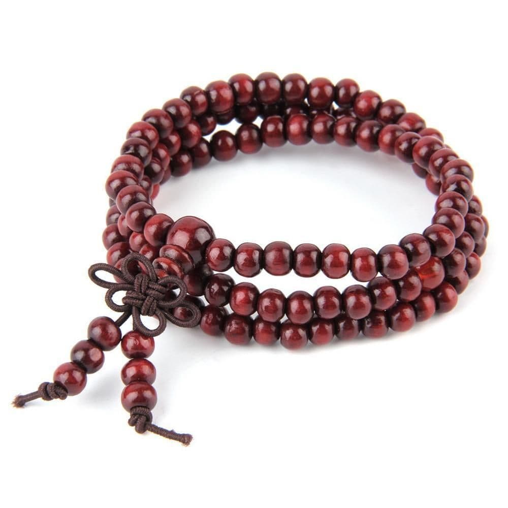 image-6mm Natural Sandalwood Buddhist Buddha Meditation 108 beads