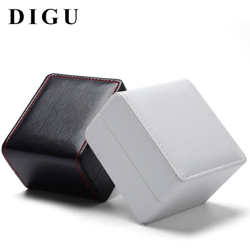 image-Digu Leather Watch Box - White 10x11x7.5cm