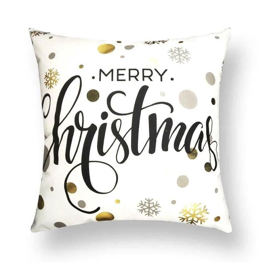 image-Cushion Cover Christmas - Merry Christmas Gold Black