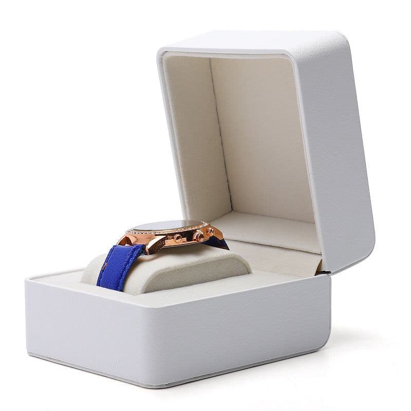 image-Digu Leather Watch Box - White 10x11x7.5cm