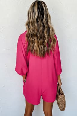 image-Black Half Button Collared Romper