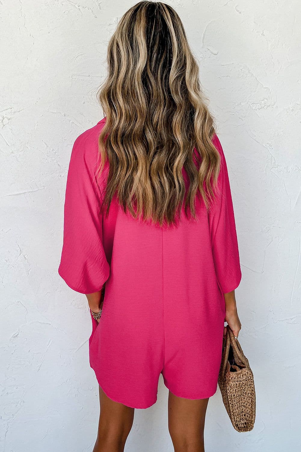image-Black Half Button Collared Romper