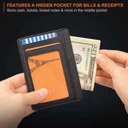 image-Genuine Leather RFID Card Holder - Black 8 Slot