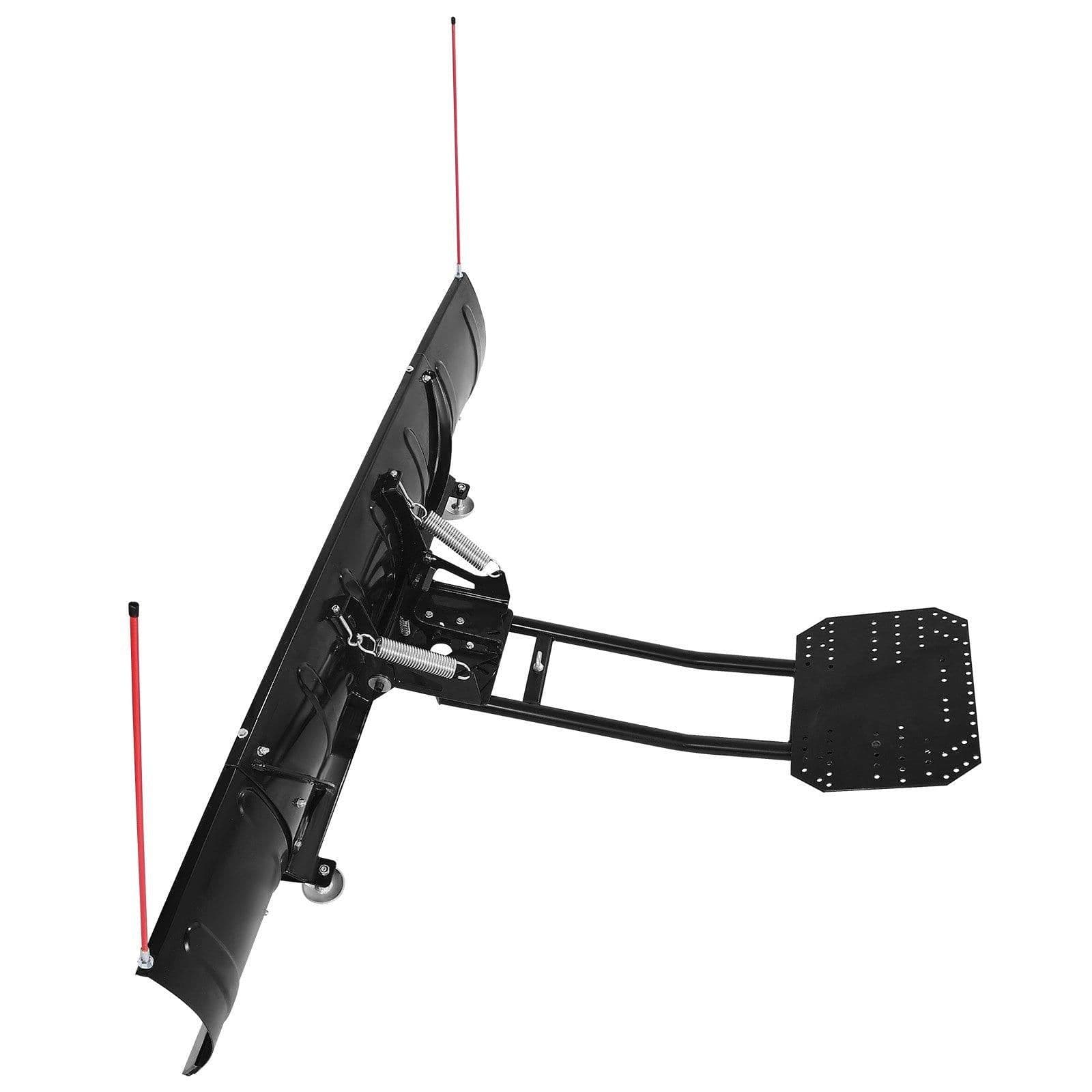 image-VEVOR Lame Chasse Neige Universelle, 109 cm 183 cm, Lame de Déneigement en Acier, avec Rabats en Caoutchouc, Compatible pour la Plupart des VTT et UTV, sur Allées, Chemins de Fermes, Routes Rurales