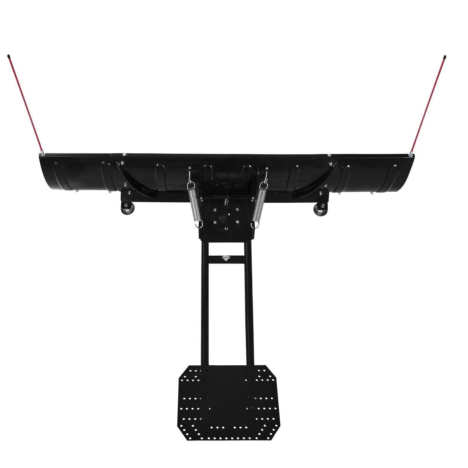 image-VEVOR Lame Chasse Neige Universelle, 109 cm 183 cm, Lame de Déneigement en Acier, avec Rabats en Caoutchouc, Compatible pour la Plupart des VTT et UTV, sur Allées, Chemins de Fermes, Routes Rurales