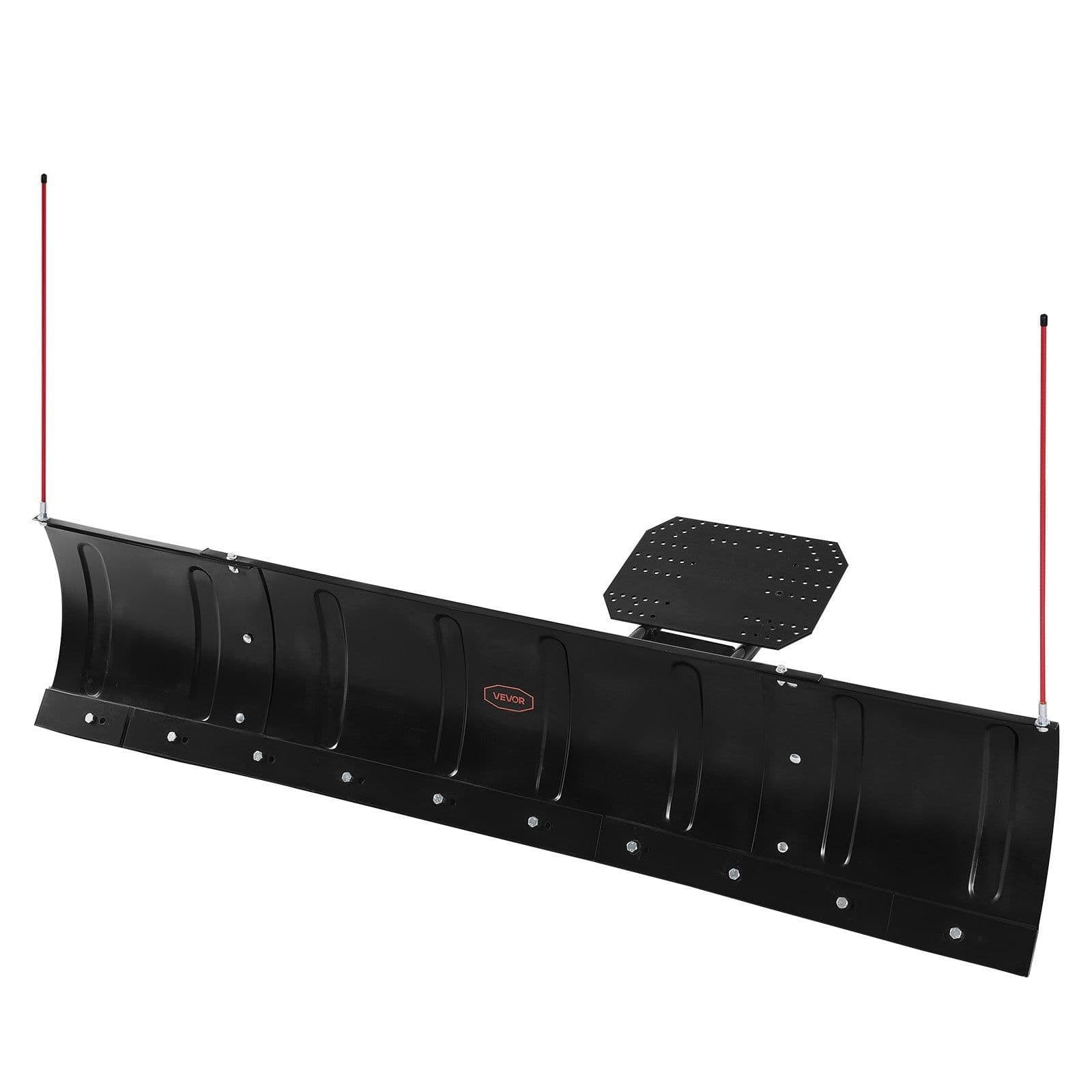 image-VEVOR Lame Chasse Neige Universelle, 109 cm 183 cm, Lame de Déneigement en Acier, avec Rabats en Caoutchouc, Compatible pour la Plupart des VTT et UTV, sur Allées, Chemins de Fermes, Routes Rurales