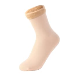 image-Women's Thick Warm Velvet Tube Socks, Brown, Fall/Winter
