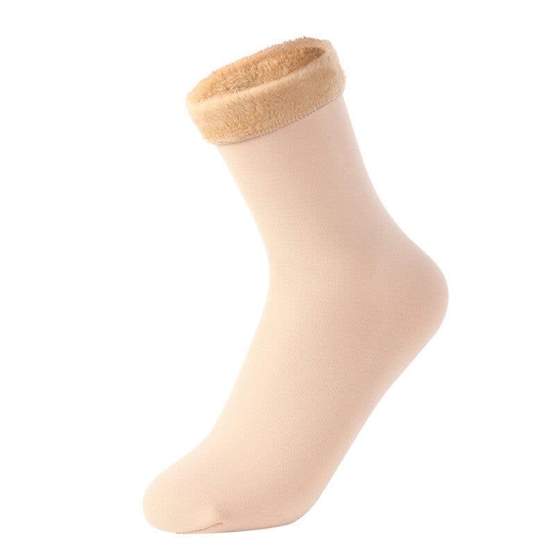 image-Women's Thick Warm Velvet Tube Socks, Brown, Fall/Winter