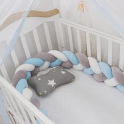 image-Baby Bumper Bed Braid Knot Pillow Cushion Bumper for Infant cuna Bebe lit Crib Protector Cot Bumper Room Decor