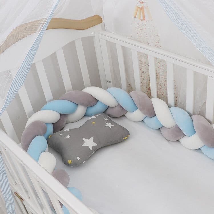 image-Baby Bumper Bed Braid Knot Pillow Cushion Bumper for Infant cuna Bebe lit Crib Protector Cot Bumper Room Decor
