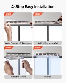 image-VEVOR Clear PVC Strip Curtain - 72" x 84" 12 PCS Freezer Door