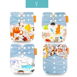 image-Happyflute 4-Pack Washable Training Pants - Waterproof Diapers for Infants 1-3 Years Old