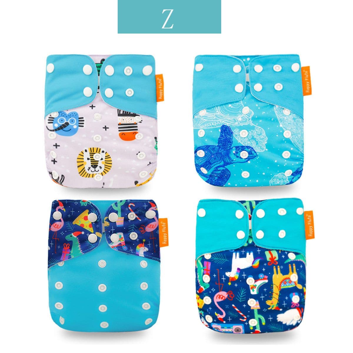 image-Happyflute 4-Pack Washable Training Pants - Waterproof Diapers for Infants 1-3 Years Old