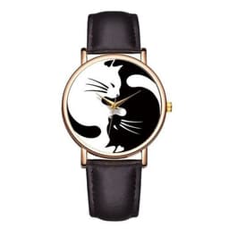 image-Black And White Cat Design Creative Watch For Women