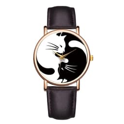 image-Black And White Cat Design Creative Watch For Women