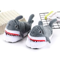 image-Factory direct batch of shark head plush home cotton slippers thick-soled three-dimensional indoor cute warm home cartoon cotton shoes