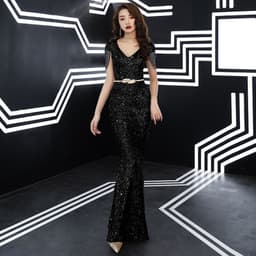 image-Dark Green Mermaid Evening Dress - Sleeveless Long