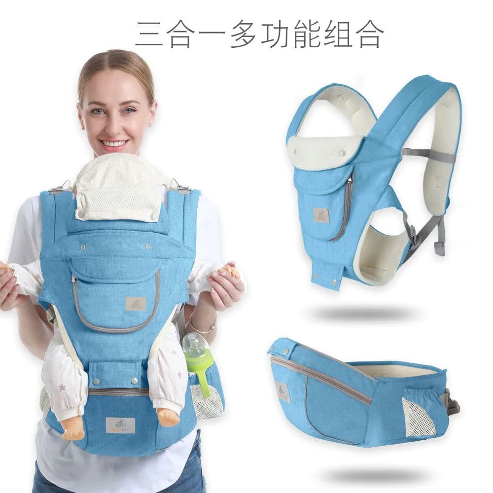 image-Jiabeixing Baby Carrier Waist Stool - Azure Blue