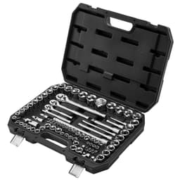image-VEVOR Socket Set, 86 Pieces, 3/8 & 1/4 & 1/2 inch Drive Socket and Ratchet Set, SAE and Metric, Mechanic Tool Kit with Ratchet Wrench, Accessories and Storage Case, CR-V Alloy Steel, for Auto Repair