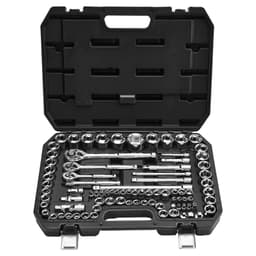 image-VEVOR Socket Set, 86 Pieces, 3/8 & 1/4 & 1/2 inch Drive Socket and Ratchet Set, SAE and Metric, Mechanic Tool Kit with Ratchet Wrench, Accessories and Storage Case, CR-V Alloy Steel, for Auto Repair