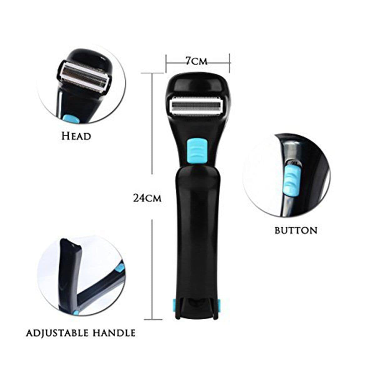 image-OEM Foldable Back Shaver - Retractable Razor B3 Black