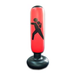 image-Vertical PVC Inflatable Boxing Punching Bag - 0.8kg, 1.6m Black/Red/Yellow