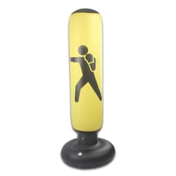 image-Vertical PVC Inflatable Boxing Punching Bag - 0.8kg, 1.6m Black/Red/Yellow