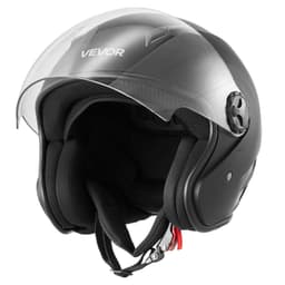 image-VEVOR Motorcycle Helmet, 3/4 Open Face, Adult Motocross Dirt Bike Helmet with Clear Visor, Comfortable Motorbike Racing Street with Detachable Liner for Men & Women, DOT Approved, (Matte Black, XL)