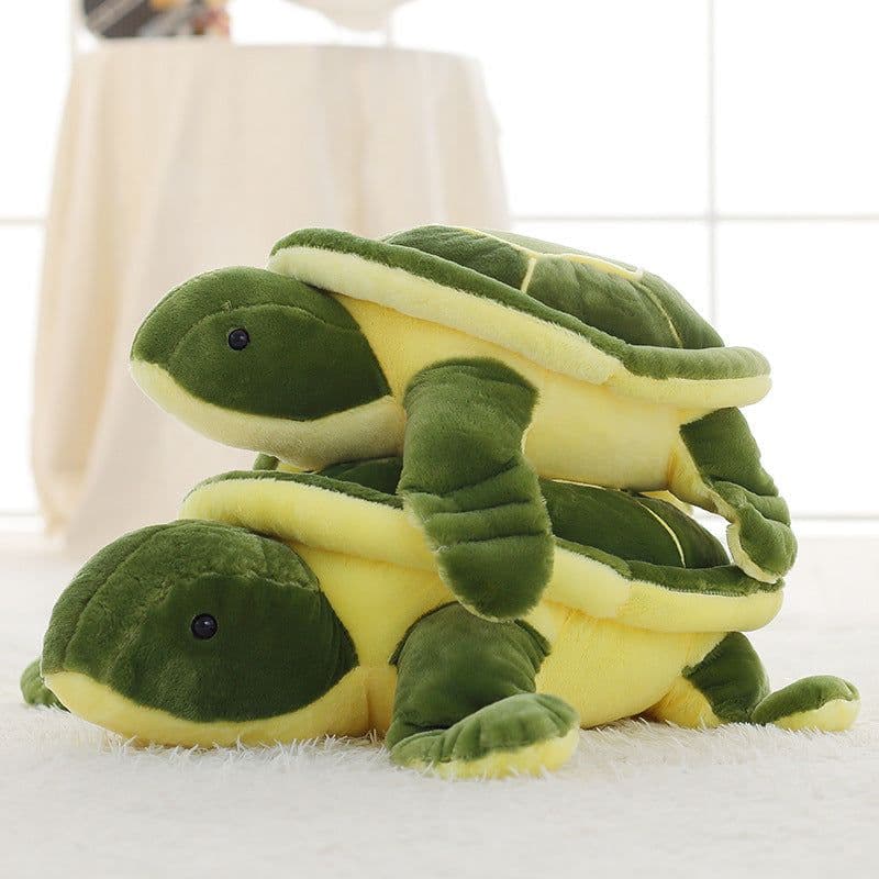 image-Cute Green Turtle Plush Toy - Soft Sleeping Pillow