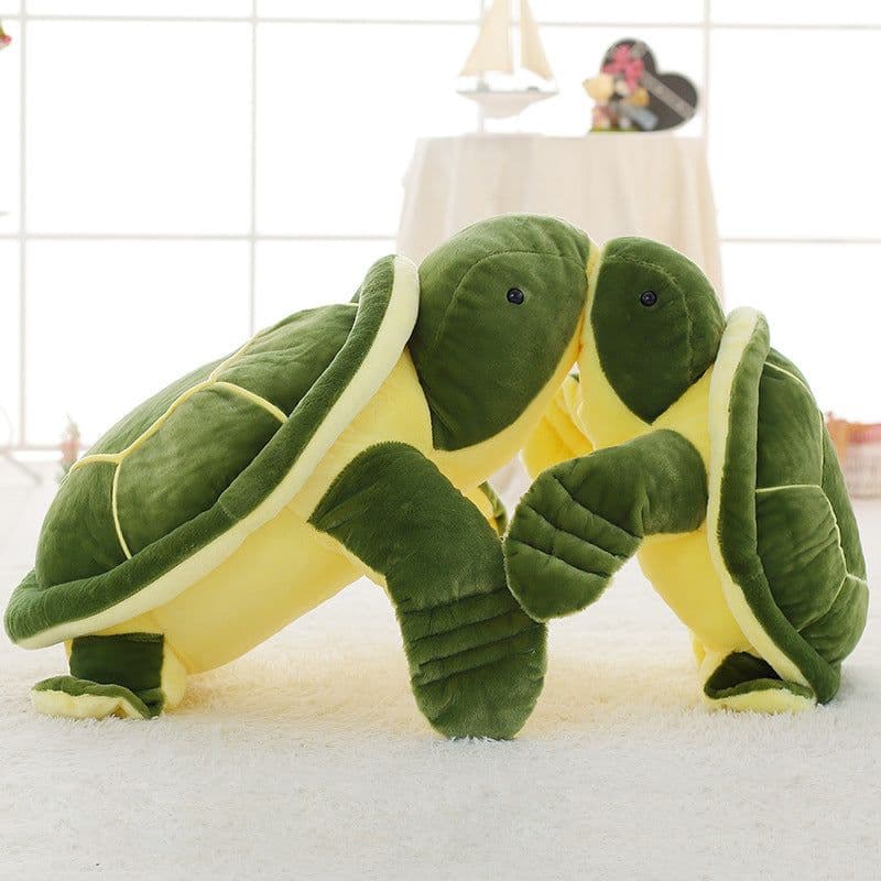 image-Cute Green Turtle Plush Toy - Soft Sleeping Pillow