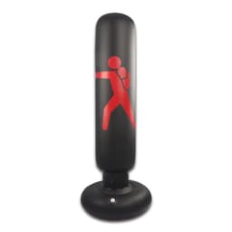 image-Vertical PVC Inflatable Boxing Punching Bag - 0.8kg, 1.6m Black/Red/Yellow