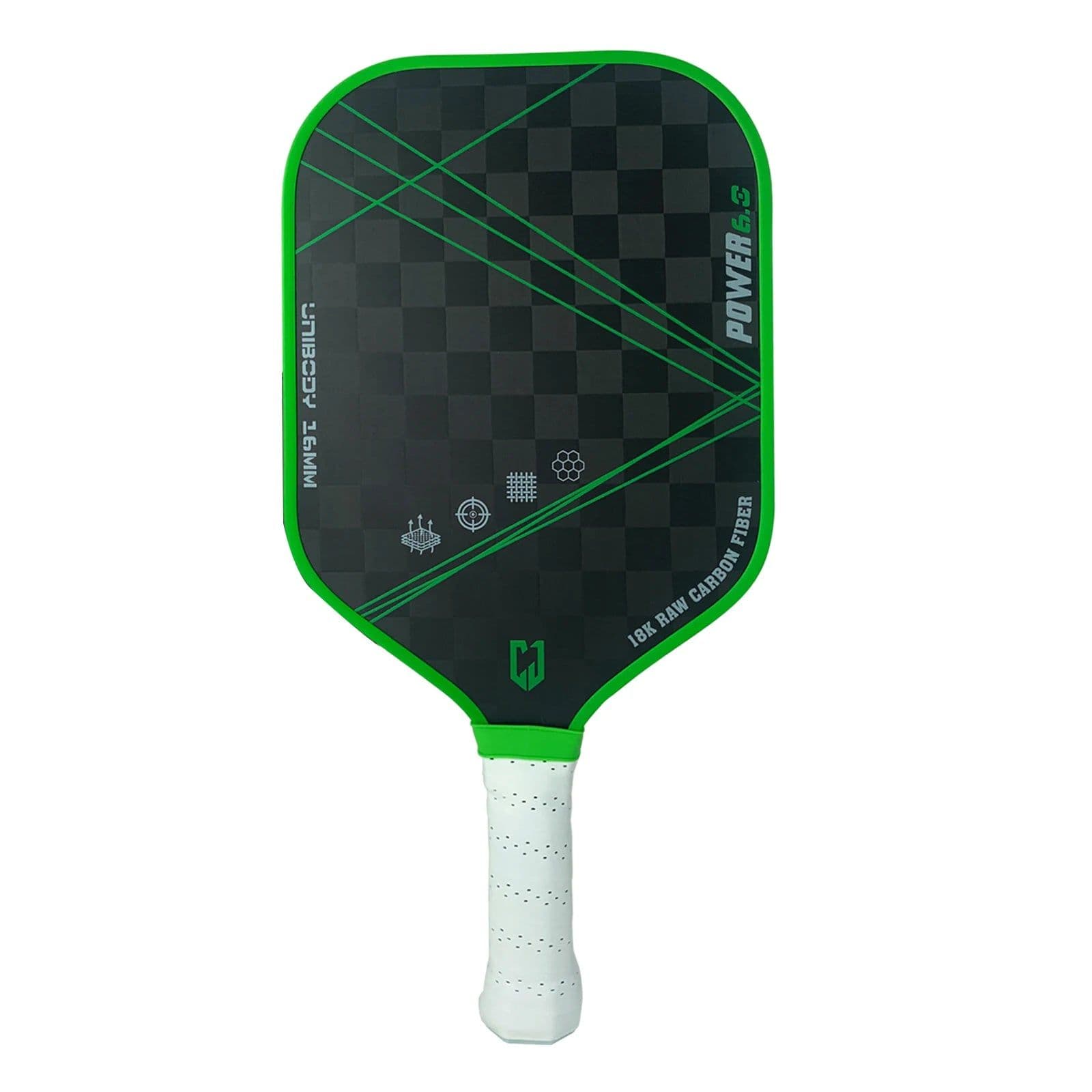 image-Thermoformed 18K Raw Carbon Fiber Surface For Spin And Control Foam Injected Edges Wide-Body Pickleball Paddle