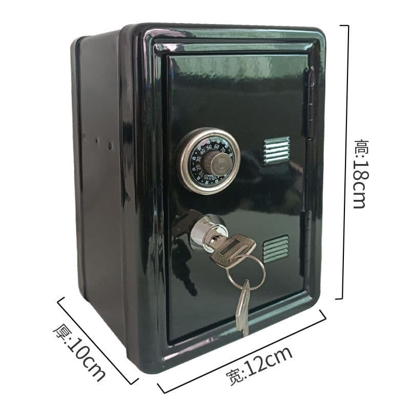 image-Mini Metal Safe Box - Silver 18cm