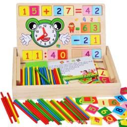 image-Wooden Learning Box - Numbers Colors Math 4+