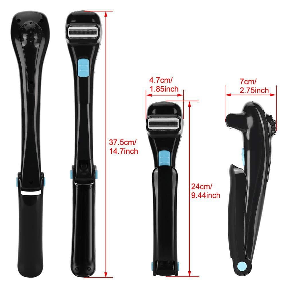 image-OEM Foldable Back Shaver - Retractable Razor B3 Black