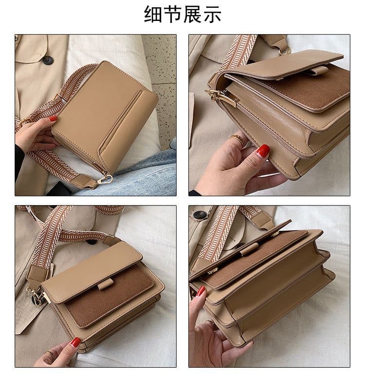 image-Small Square Bag PU Black Shoulder Bag Women