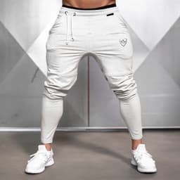 image-Men's Slim Fit Workout Pants - Black/Gray, Low Waist, M-XXL