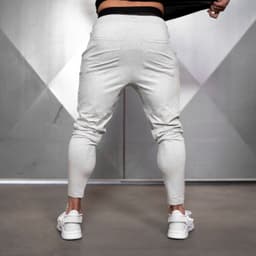 image-Men's Slim Fit Workout Pants - Black/Gray, Low Waist, M-XXL