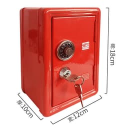 image-Mini Metal Safe Box - Silver 18cm