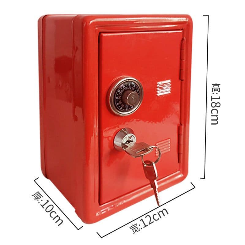 image-Mini Metal Safe Box - Silver 18cm