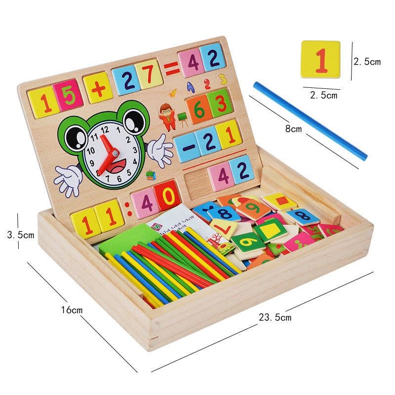 image-Wooden Learning Box - Numbers Colors Math 4+