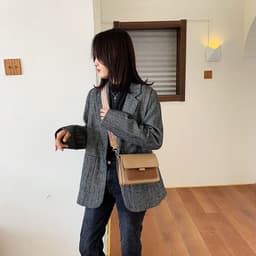 image-Small Square Bag PU Black Shoulder Bag Women