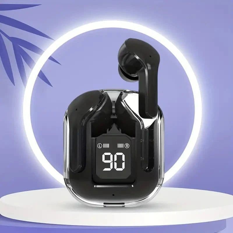 image-Original T2 Wireless Bluetooth Earphone Transparent HIFI Headphones LED Power Digital Display Stereo Sound Earphones for Xiaomi