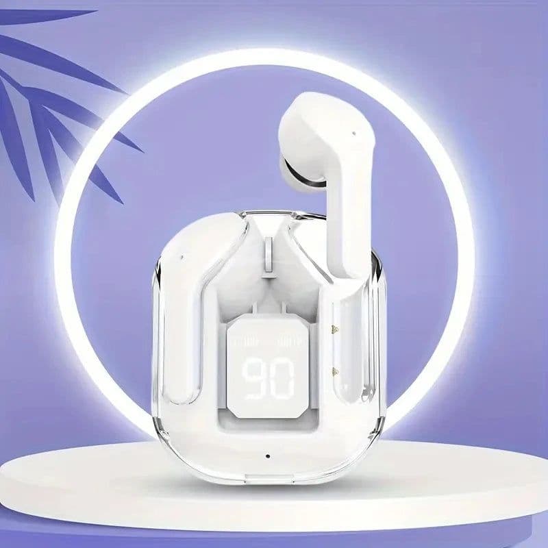 image-Original T2 Wireless Bluetooth Earphone Transparent HIFI Headphones LED Power Digital Display Stereo Sound Earphones for Xiaomi