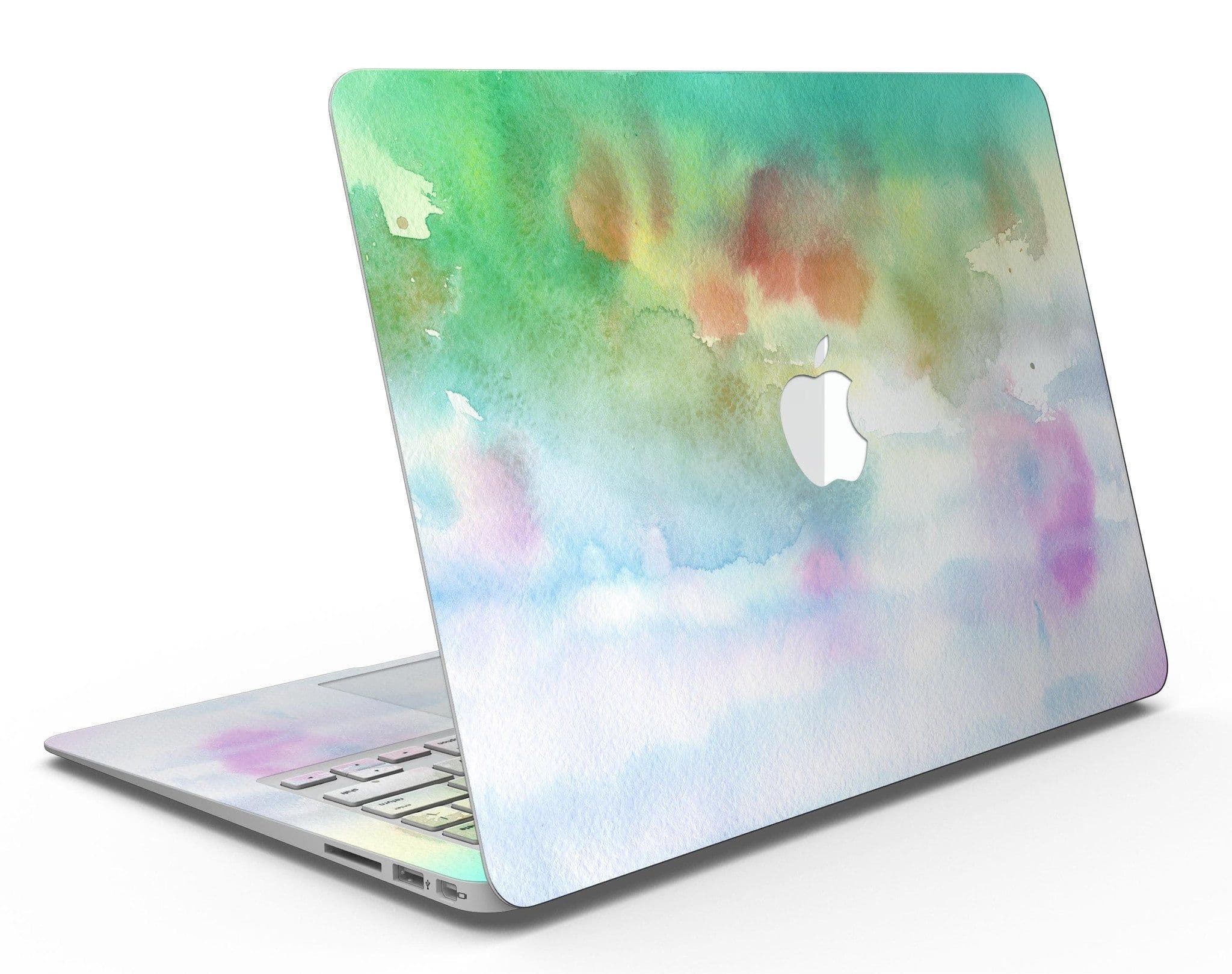 image-Green to Pink Absorbed Watercolor Texture - MacBook Air Skin Kit