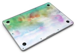 image-Green to Pink Absorbed Watercolor Texture - MacBook Air Skin Kit