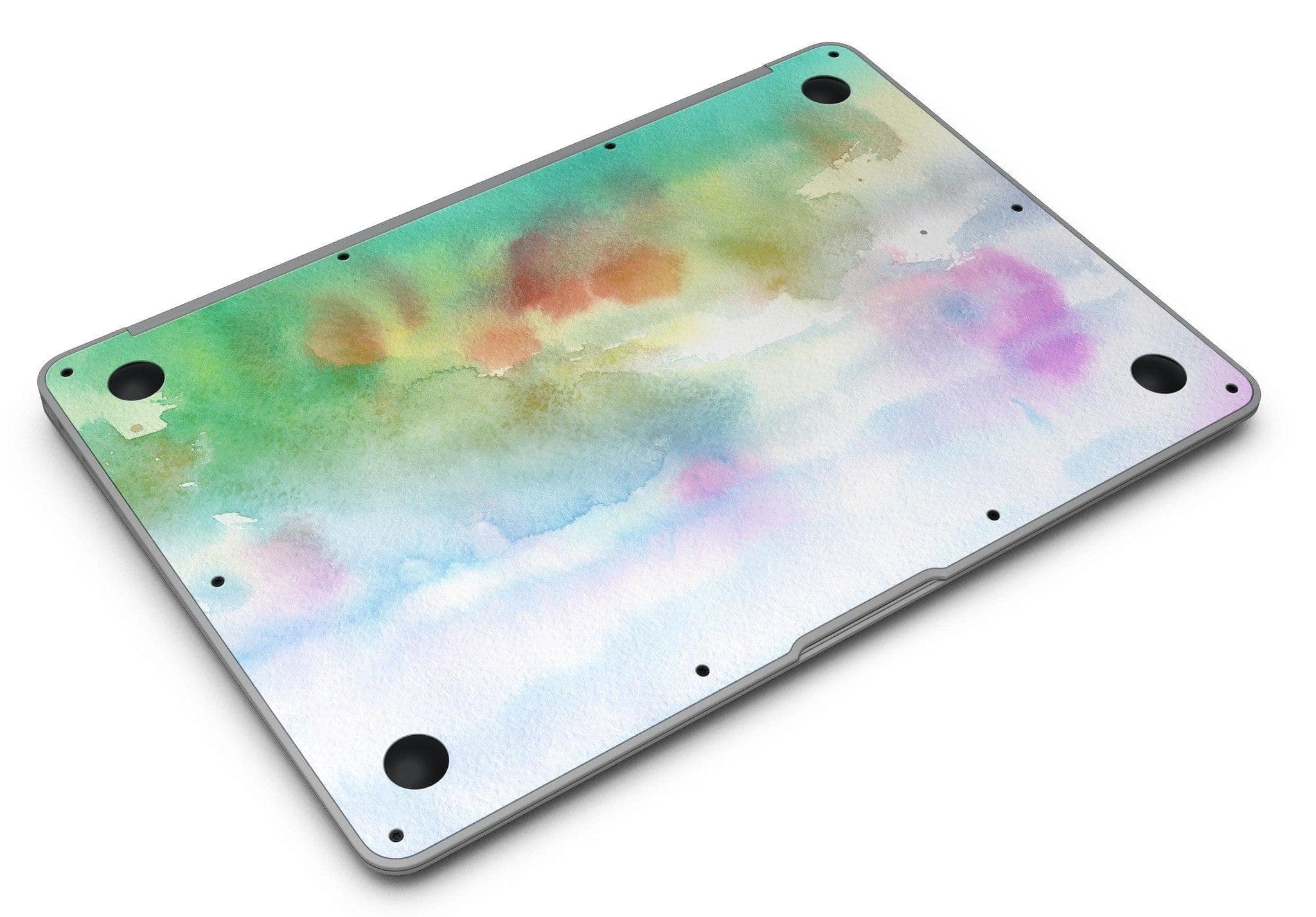 image-Green to Pink Absorbed Watercolor Texture - MacBook Air Skin Kit