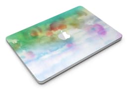 image-Green to Pink Absorbed Watercolor Texture - MacBook Air Skin Kit